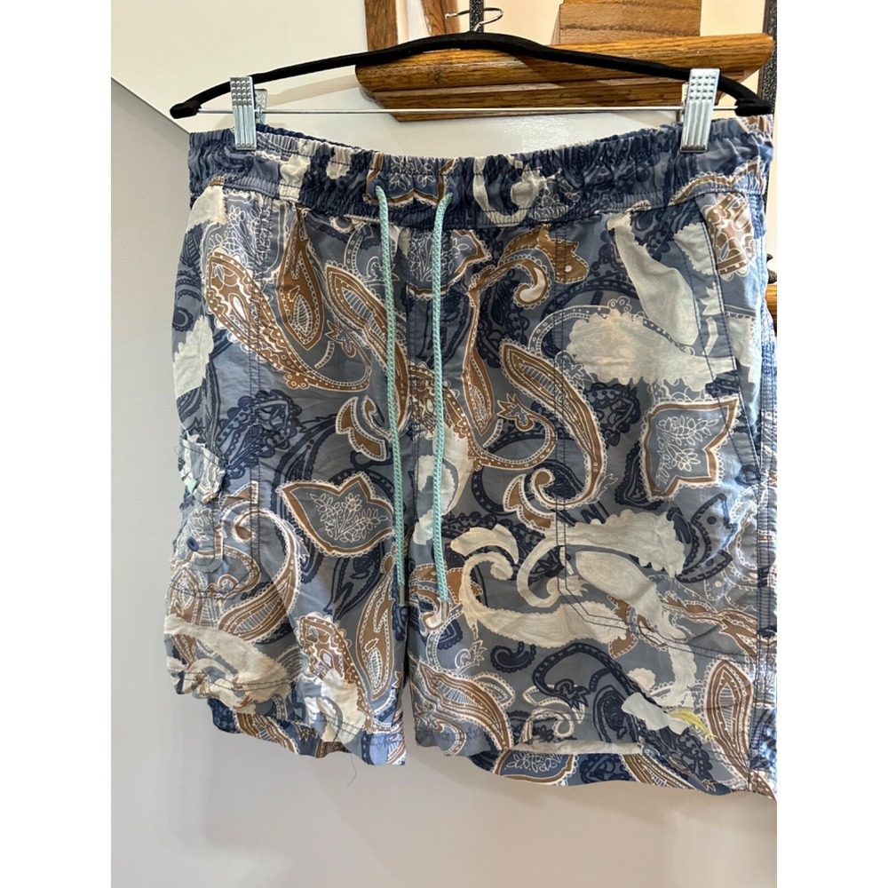 tommy bahama blue paisley swim‎ trunks large